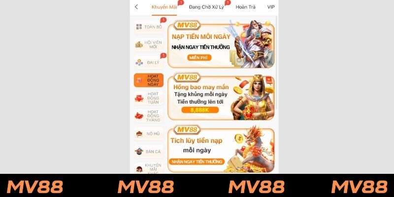 3 dạng giftcode MV88 cung cấp